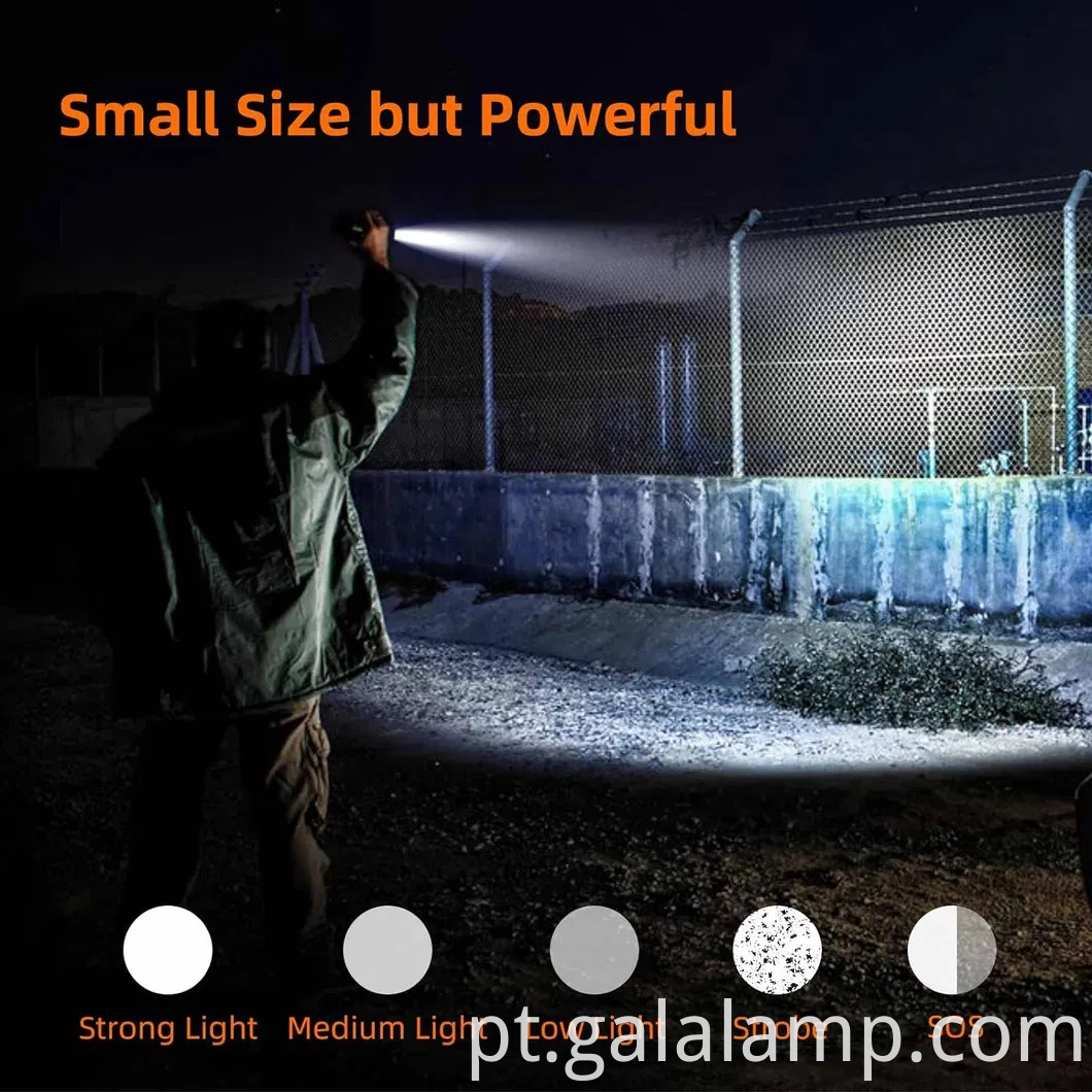 Mini lanterna, liga de alumínio S3-A, lanterna de iluminação externa com zoom variável